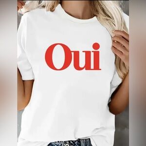 Graphic White and Red Short Sleeve Tee